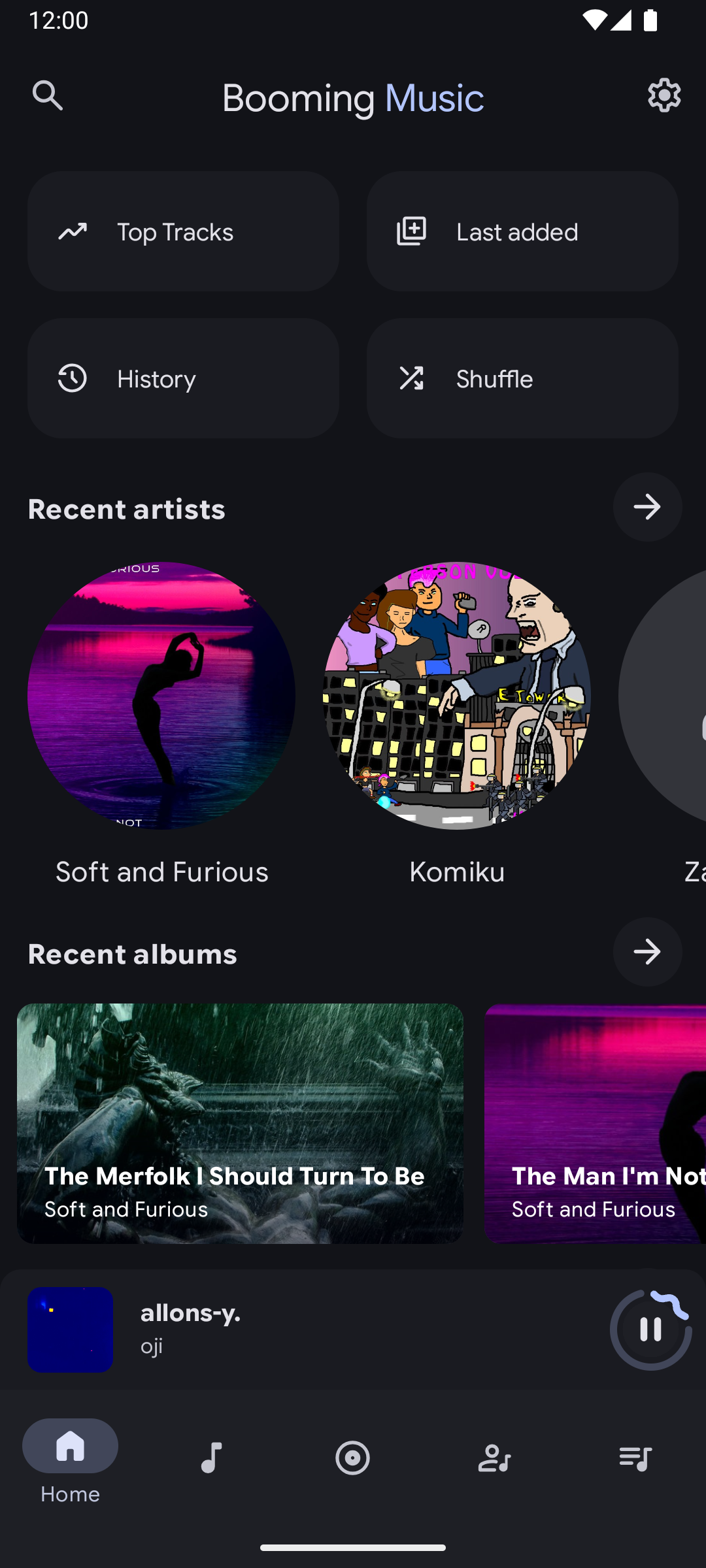 Booming Music Material You interface